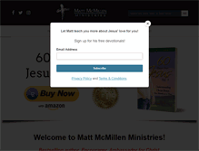 Tablet Screenshot of mattmcmillenministries.com